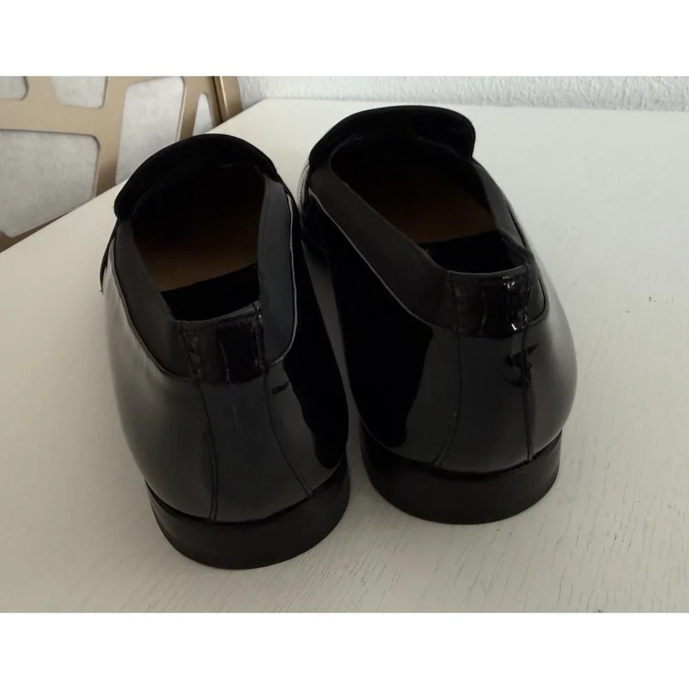 Mezlan Mirage Tuxedo Dress Loafers Shoes Black Mens Size 11.5 B Patent Leather